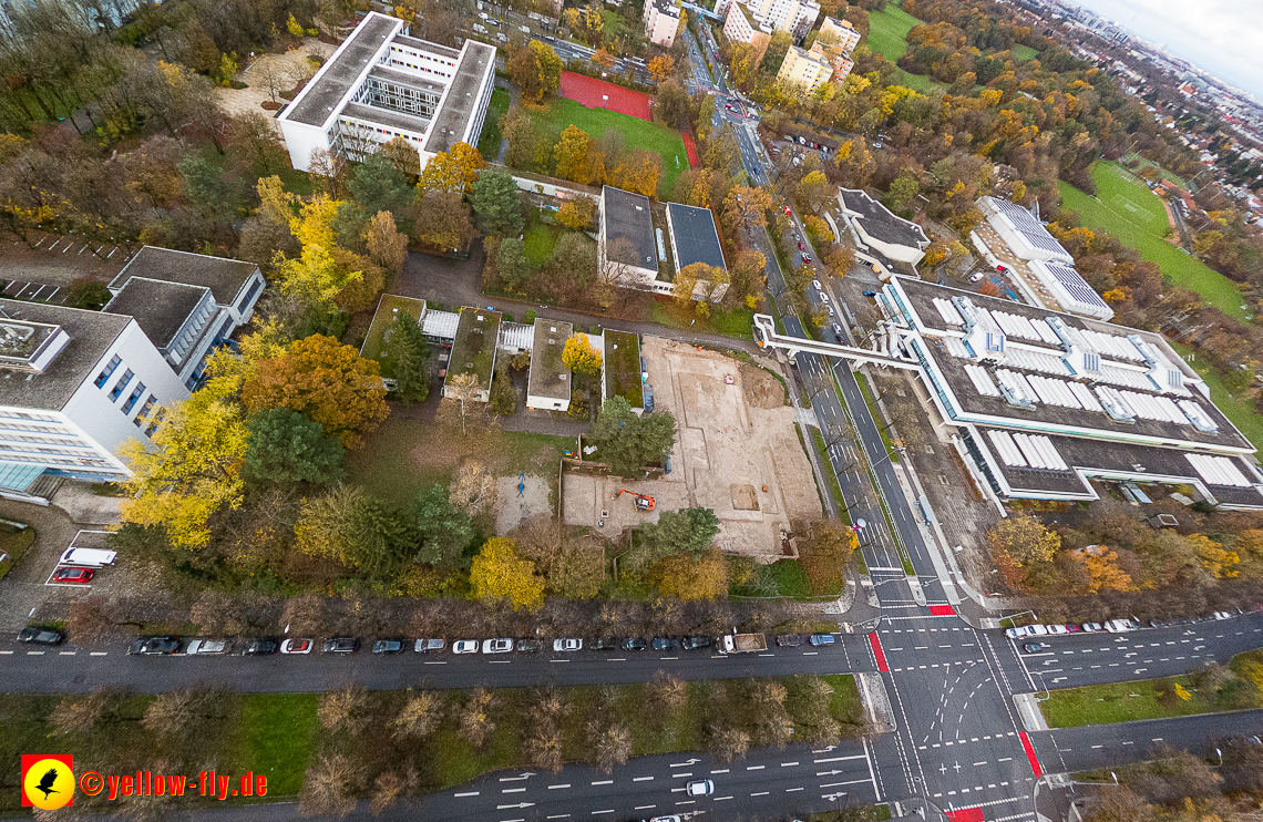 19.11.2022 - Luftbilder von der Baustelle an der Quiddestraße 'Haus für Kinder' in Neuperlach